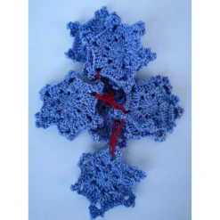 kleine gehäkelte Stern/Schneeflocken im 10er Set rot, weiß oder hellblau