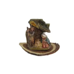 Kleine Krippe auf Holzscheibe