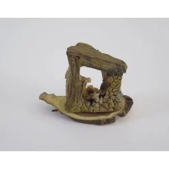 Kleine Krippe auf Holzscheibe