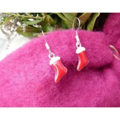 kleine Nikolausstiefel als Ohrringe - Weihnachten - Weihnachtsohrringe - Nikolausohrringe