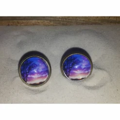 kleine Ohrstecker 10mm Cabochon bronze in verschiedenen Größen  mit eigenen Bild personalisiert