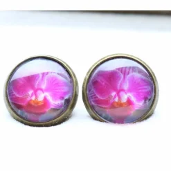 kleine Ohrstecker 10mm Cabochon bronze in verschiedenen Größen  mit eigenen Bild personalisiert