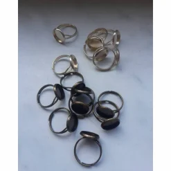 kleine rote Herzen Ohrringe und Ringe Cabochonschmuck verschiedene Fassungen