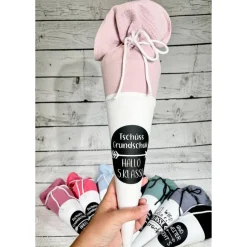 kleine Schultüte 5. Klasse Oberstufe weiterführende Schule aus Musselinstoff 35 cm