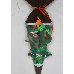 Kleine Schultüte Dinosaurier „T-Rex“ mit Vulkan 41 cm 5-eckig Farbvarianten