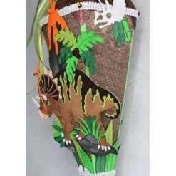 Kleine Schultüte Dinosaurier „Zera“ mit Vulkan 41 cm    5-eckig