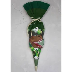 Kleine Schultüte Dinosaurierkopf „T-Rex“ 41 cm 5-eckig