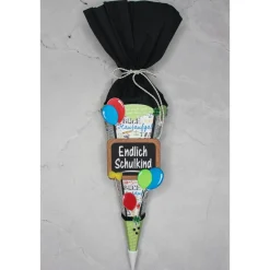Kleine Schultüte „Endlich Schulkind“ 41 cm 5-eckig Farbvarianten