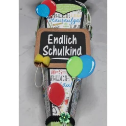 Kleine Schultüte „Endlich Schulkind“ 41 cm 5-eckig Farbvarianten
