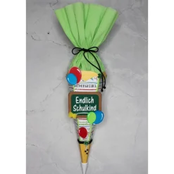 Kleine Schultüte „Endlich Schulkind“ 41 cm 5-eckig Farbvarianten