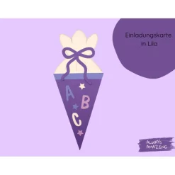 Kleine Schultüte 6er Bastelset Einladungskarte | Einladung Schulanfang | Einladungskarte Schulanfang