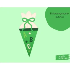 Kleine Schultüte 6er Bastelset Einladungskarte | Einladung Schulanfang | Einladungskarte Schulanfang