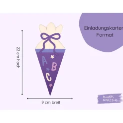 Kleine Schultüte 6er Bastelset Einladungskarte | Einladung Schulanfang | Einladungskarte Schulanfang