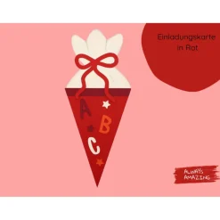 Kleine Schultüte 6er Bastelset Einladungskarte | Einladung Schulanfang | Einladungskarte Schulanfang