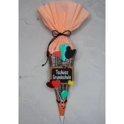 Kleine Schultüte „Tschüss Grundschule“ 41 cm 5-eckig Farbvarianten