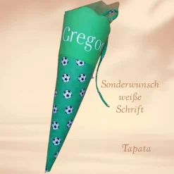 Kleine Schultüte, Vorschultüte, Zuckertüte - Fußballpersonalisierbar