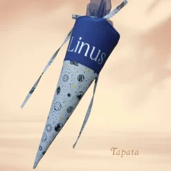 Kleine Schultüte, Vorschultüte, Zuckertüte - Weltraum personalisierbar