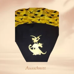Kleine Schultüte, Vorschultüte, Zuckertüte - Dinos gestapelt gelb