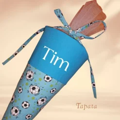 Kleine Schultüte, Vorschultüte, Zuckertüte - Fußball Motiv personalisierbar