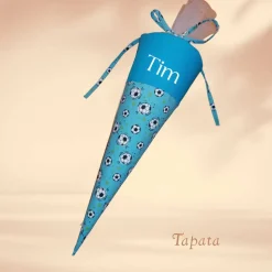 Kleine Schultüte, Vorschultüte, Zuckertüte - Fußball Motiv personalisierbar