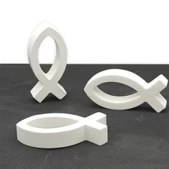 kleiner Deko-Fisch handgegossen – christliche Tischdeko & Geschenk zur Taufe, Kommunion & Hochzeit