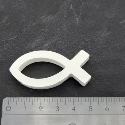 kleiner Deko-Fisch handgegossen – christliche Tischdeko & Geschenk zur Taufe, Kommunion & Hochzeit