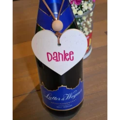 Kleiner Herzanhänger Danke aus Raysin – Geschenkidee & Deko