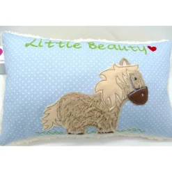 Kleines Pony Pferdekissen Namenskissen Taufkissen Kuschelkissen Kindergartenkissen Geburtsgeschenk Pferd Pferdchen Pony
