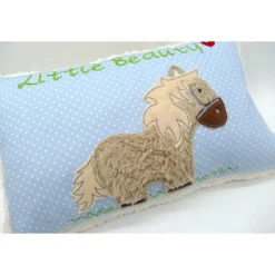 Kleines Pony Pferdekissen Namenskissen Taufkissen Kuschelkissen Kindergartenkissen Geburtsgeschenk Pferd Pferdchen Pony