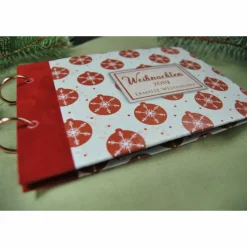 kleines Weihnachtsalbum Fotoalbum Album Weihnachten Weihnachtsgeschenk personalisiert Weihnachtsstern Familie Geschenk rot weiß