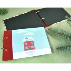 kleines Weihnachtsalbum Haus im Schnee Tannenbaum Fotoalbum Album Weihnachten Weihnachtsgeschenk personalisiert Familie Geschenk