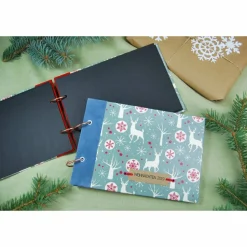 kleines Weihnachtsalbum Weihnachtsstern Hirsche norwegisch Schneeflocken Fotoalbum Album Weihnachten Weihnachtsgeschenk personalisiert Familie Geschenk