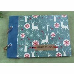 kleines Weihnachtsalbum Weihnachtsstern Hirsche norwegisch Schneeflocken Fotoalbum Album Weihnachten Weihnachtsgeschenk personalisiert Familie Geschenk