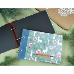 kleines Weihnachtsalbum Weihnachtsstern Hirsche norwegisch Schneeflocken Fotoalbum Album Weihnachten Weihnachtsgeschenk personalisiert Familie Geschenk