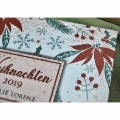 kleines Weihnachtsalbum Weihnachtsstern Stechpalme botanisch Fotoalbum Album Weihnachten Weihnachtsgeschenk personalisiert Familie Geschenk