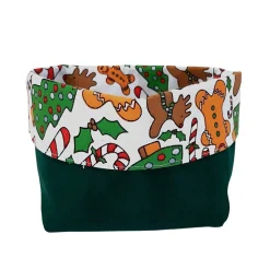 Kleines Weihnachtskörbchen für Gebäck oder Deko, wendbar