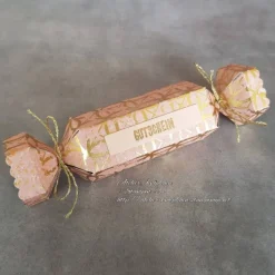 Knallbonbon-Schachtel ~ Text: Gutschein ~ ca. 13 x 3 cm (befüllbar: ca. 8x3cm)