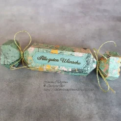 Knallbonbon-Schachtel ~ Text: Alle guten Wünsche ~ ca. 13 x 3 cm (befüllbar: ca. 8x3cm)