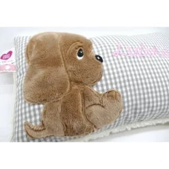 kNamenskissen Taufkissen Kuschelkissen Kindergartenkissen Geburtsgeschenk Kuschliger Hundewelpe