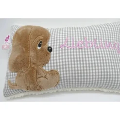 kNamenskissen Taufkissen Kuschelkissen Kindergartenkissen Geburtsgeschenk Kuschliger Hundewelpe