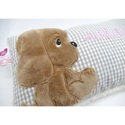 kNamenskissen Taufkissen Kuschelkissen Kindergartenkissen Geburtsgeschenk Kuschliger Hundewelpe