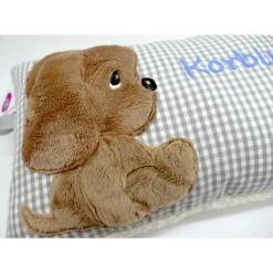 kNamenskissen Taufkissen Kuschelkissen Kindergartenkissen Geburtsgeschenk Kuschliger Hundewelpe