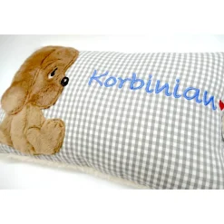 kNamenskissen Taufkissen Kuschelkissen Kindergartenkissen Geburtsgeschenk Kuschliger Hundewelpe