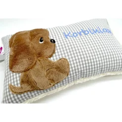 kNamenskissen Taufkissen Kuschelkissen Kindergartenkissen Geburtsgeschenk Kuschliger Hundewelpe