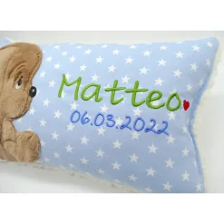 kNamenskissen Taufkissen Kuschelkissen Kindergartenkissen Geburtsgeschenk Kuschliger Hundewelpe