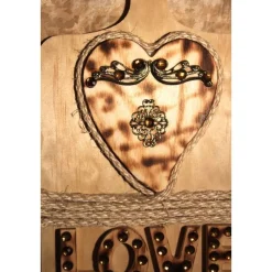 Künstlerische Wanddekoration auf Holzbrett LOVE  Deko aus Holz Wandbild Geschenk Geldgeschenk Collage