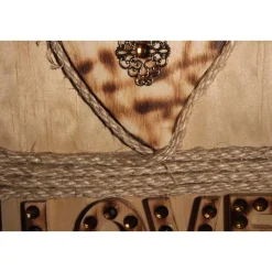 Künstlerische Wanddekoration auf Holzbrett LOVE  Deko aus Holz Wandbild Geschenk Geldgeschenk Collage