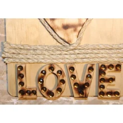 Künstlerische Wanddekoration auf Holzbrett LOVE  Deko aus Holz Wandbild Geschenk Geldgeschenk Collage