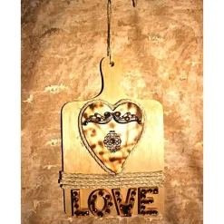 Künstlerische Wanddekoration auf Holzbrett LOVE  Deko aus Holz Wandbild Geschenk Geldgeschenk Collage