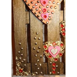 Künstlerische Wanddekoration HERZERL Deko auf Mini-Palette aus Holz Wandbild Muttertagsgeschenk Valentinstagsgeschenk
